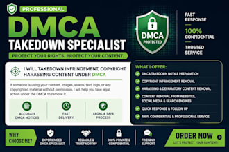 takedown harassing infringement copyright content under dmca