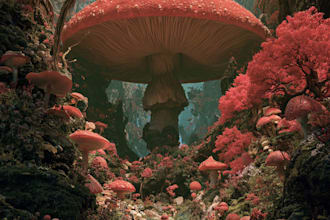 create a dreamy surreal fantasy album cover