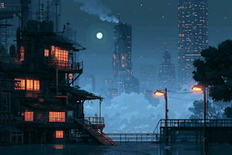 draw pixel art illustration or background