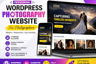design a wordpress photography website for photographers
