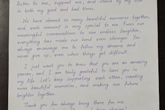 provide professional handwritten letters and documents