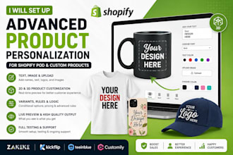 setup advanced product personalization for shopify pod and custom products