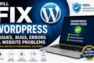 fix wordpress issues, bugs, errors and website problems