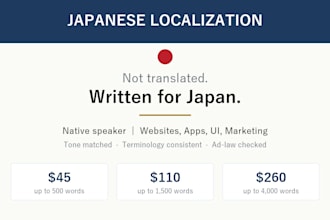 localize your website or app into natural japanese