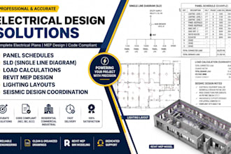 create panel schedules sld load calc revit mep lighting layouts seismic design