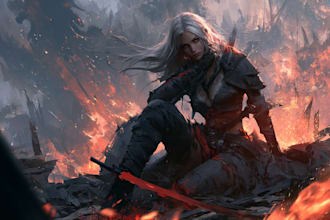 create fantasy game key art and illustrated covers