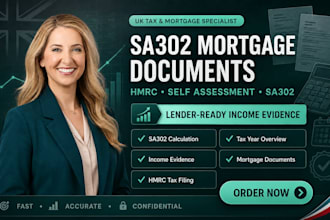 prepare cis sa302 self assessment tax return for mortgage proof of income UK
