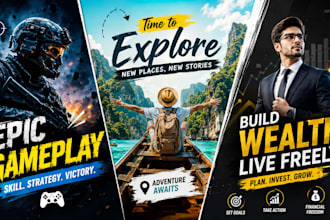 design professional and eye catching youtube thumbnails