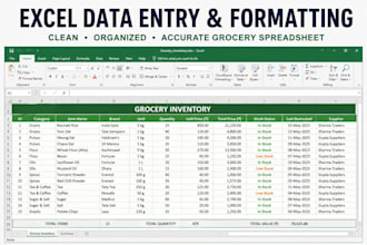 do excel data entry, formatting and cleanup