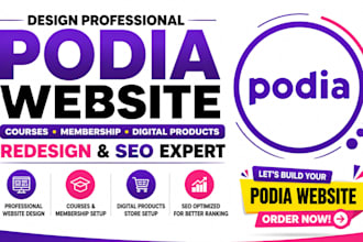 design podia website course membership digital products redesign SEO site expert