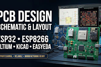 design pcb schematics and layouts using altium kicad easyeda esp32 esp8266