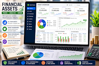 create a fnancial asset tracker, portfolio dashboard and investment reports