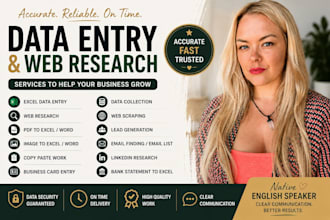 do data entry, excel, google sheets, web research, admin tasks