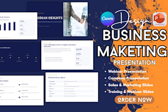 design business proposal marketing sale slides, company webinar presentation PPT