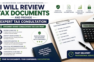 review tax documents and provide expert tax consultation