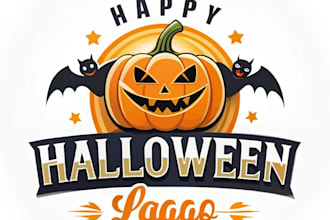do spooky scary custom halloween logo design