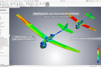 do uav cad design, cfd aerodynamic analysis, and ansys fea simulation