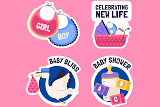 design beautiful adorable baby shower logo