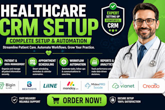 setup healthcare bigin bestosys liine monday midexpro saude vianet creatio CRM