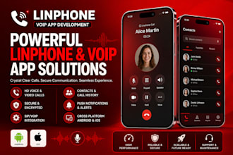 develop voip softphone app, linphone, ai voice agent, video calling app, textnow