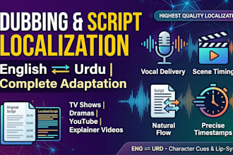 translate and adapt dubbing scripts for your video or show