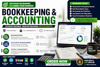 do book keeping, accounting, bank reconciliation, payroll management