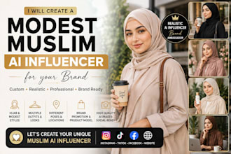 create a modest muslim ai influencer for your brand