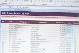 create an automated book keeping on excel