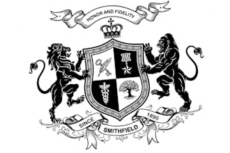 design a custom coat of arms, heraldic family crest logo for your