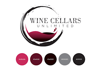 create elegant dance music and wine logo