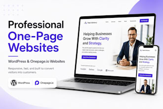 build a wordpress landing page design one page website or onepage io site