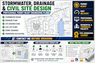 design stormwater drainage, grading, and civil site plans for permits