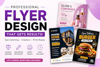 design a custom flyer, graphic design flyer or trifold brochure, leaflet