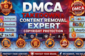 remove delete takedown fb insta reddit youtube tiktok shopify google under dmca