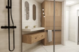create a bathroom design and interior rendering