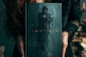 create fantasy book cover with dragons and mythical