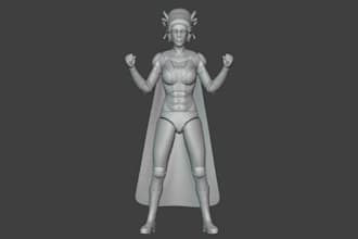 action figure design, 3d action figure statue articulated figure for 3d printing