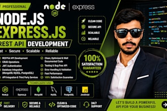 develop node js express js rest apis and backend