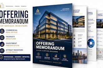 design commercial real estate offering memorandum brochure
