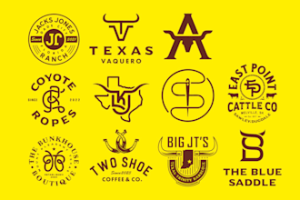 design cattle brand, western and style logo