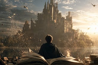 create an epic fantasy cover with magical artwork