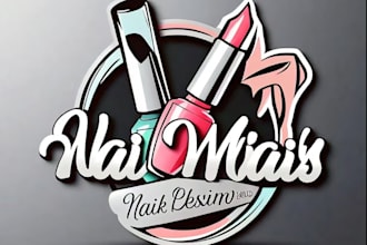 do stylish nail salon beauty studio makeup artist logo