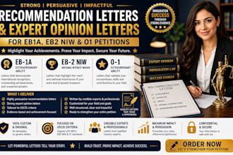 write expert letters for eb1a extraordinary ability and eb2 niw petitions