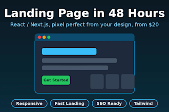 build a react or nextjs landing page from your figma design