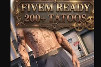 develop fivem custom ped , fivem clothing, custom tattoo, chain