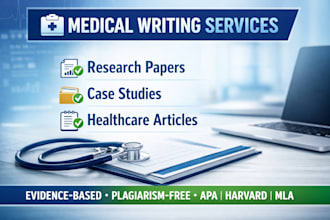 assist with medical research writing and research analysis