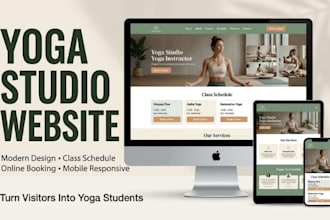 design a modern yoga studio, yoga instructor, fitness website