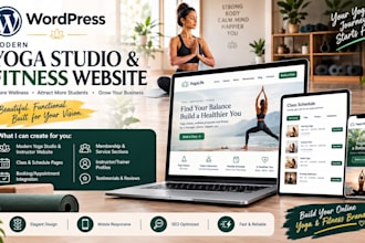 design a modern yoga studio, yoga instructor, fitness website