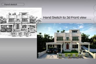 convert hand sketch into professional vectorworks architectural drawing revit