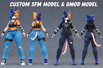 professionally port or create sfm model gmod player model l4d2 cs2 vr character